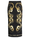 Versace Jeans Couture Watercolor Couture-print Midi Skirt In Black