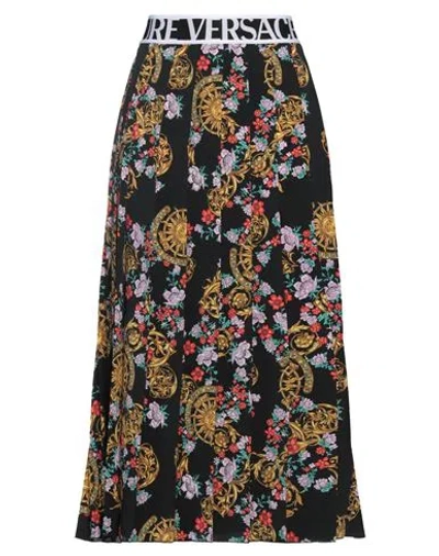 Versace Jeans Couture Woman Midi Skirt Black Size 6 Polyester