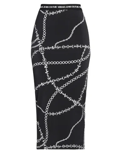 Versace Jeans Couture Woman Midi Skirt Black Size 10 Viscose, Elastane