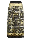 Versace Jeans Couture Woman Midi Skirt Black Size 6 Polyester In Multi