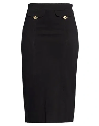 Versace Jeans Couture Woman Midi Skirt Black Size 6 Viscose, Polyamide, Elastane