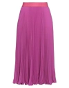 Versace Jeans Couture Pleated Logo-waistband Midi Skirt In Pink