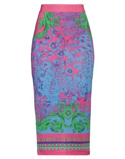 Versace Jeans Couture Woman Midi Skirt Fuchsia Size 2 Viscose, Elastane, Polyamide In Pink