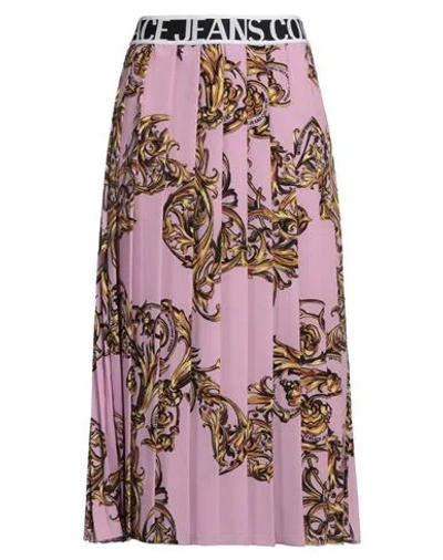 Versace Jeans Couture Woman Midi Skirt Pink Size 8 Polyester