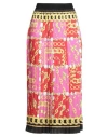 Versace Jeans Couture Woman Midi Skirt Red Size 6 Polyester In Multi