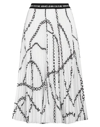 Versace Jeans Couture Woman Midi Skirt White Size 4 Polyester