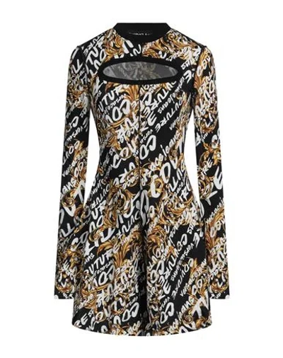 Versace Jeans Couture Woman Mini Dress Black Size 10 Cotton, Elastane