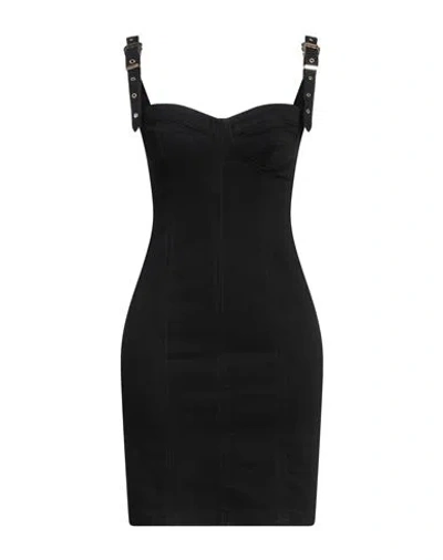 Versace Jeans Couture Woman Mini Dress Black Size 10 Cotton, Elastane