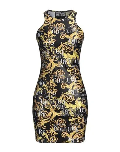 Versace Jeans Couture Woman Mini Dress Black Size 10 Polyester, Elastane