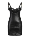 Versace Jeans Couture Woman Mini Dress Black Size 10 Polyester, Polyurethane Resin In Black