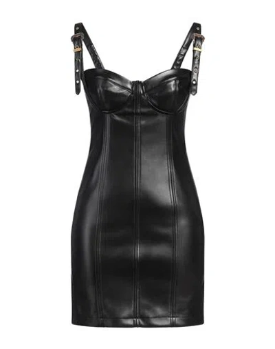 Versace Jeans Couture Woman Mini Dress Black Size 10 Polyester, Polyurethane Resin