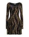 Versace Jeans Couture Woman Mini Dress Black Size 10 Viscose, Elastane In Black