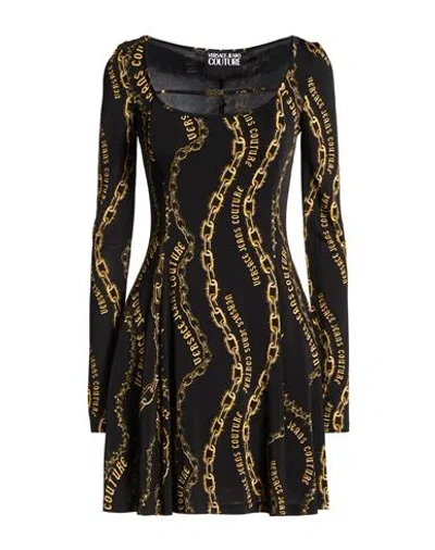 Versace Jeans Couture Woman Mini Dress Black Size 10 Viscose, Elastane
