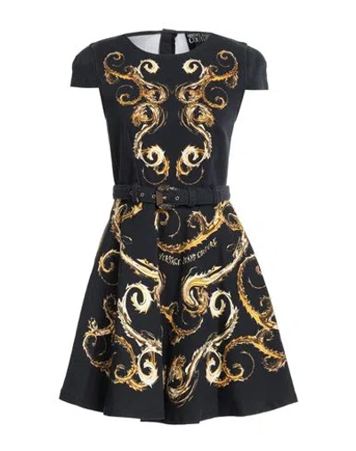 Versace Jeans Couture Woman Mini Dress Black Size 12 Cotton, Elastane