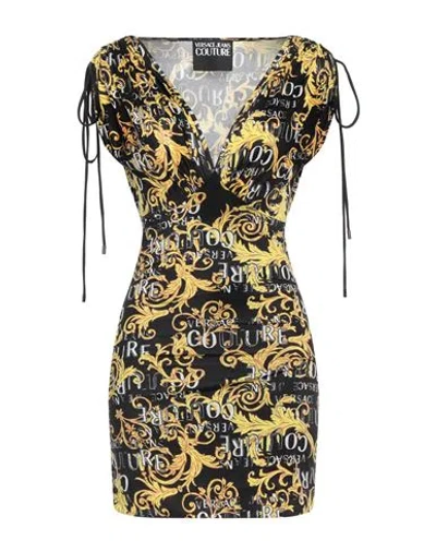 Versace Jeans Couture Woman Mini Dress Black Size 12 Polyester, Elastane