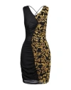 Versace Jeans Couture Woman Mini Dress Black Size 14 Polyester In Black