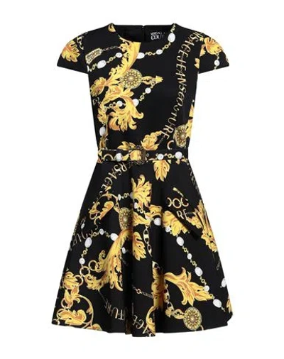 Versace Jeans Couture Woman Mini Dress Black Size 6 Polyester, Elastane