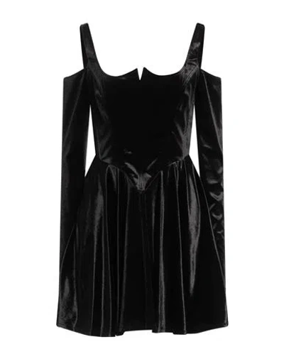Versace Jeans Couture Woman Mini Dress Black Size 2 Polyester, Elastane