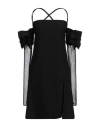 Versace Jeans Couture Woman Mini Dress Black Size 8 Polyester, Elastane, Polyamide In Black
