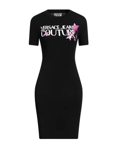 Versace Jeans Couture Woman Mini Dress Black Size S Cotton, Elastane