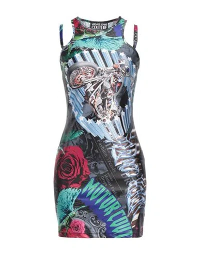 Versace Jeans Couture Woman Mini Dress Black Size L Polyester, Elastane