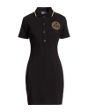 Versace Jeans Couture Women's Emblem Polo T-shirt Dress In Black