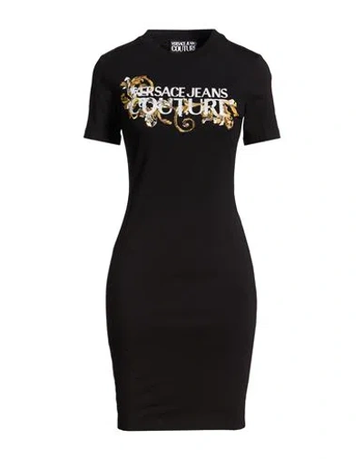 Versace Jeans Couture Woman Mini Dress Black Size M Cotton, Elastane