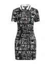 Versace Jeans Couture Black & White Graffiti Minidress In Black