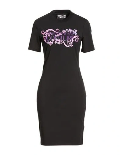 Versace Jeans Couture Woman Mini Dress Black Size Xs Cotton, Elastane