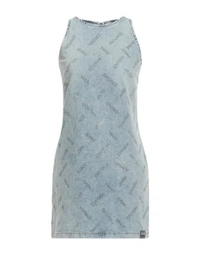 Versace Jeans Couture Woman Mini Dress Blue Size 32 Cotton