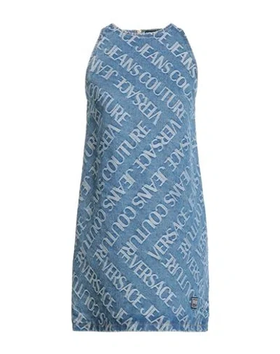Versace Jeans Couture Woman Mini Dress Blue Size 4 Cotton, Elastane