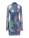 Versace Jeans Couture Womens Sequined Mesh Cocktail And Party Dress In Blue