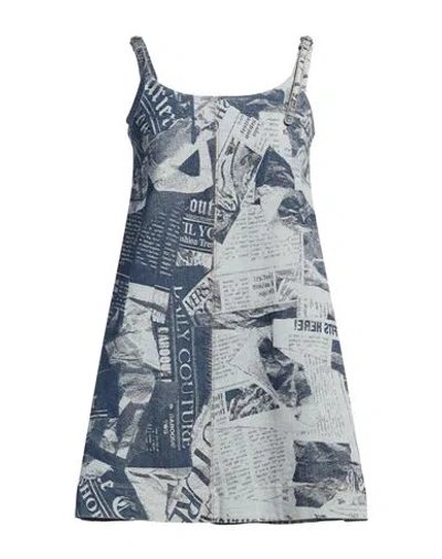 Versace Jeans Couture Woman Mini Dress Blue Size 8 Cotton, Elastane