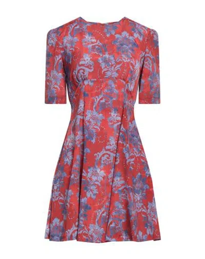 Versace Jeans Couture Woman Mini Dress Brick Red Size 4 Polyester