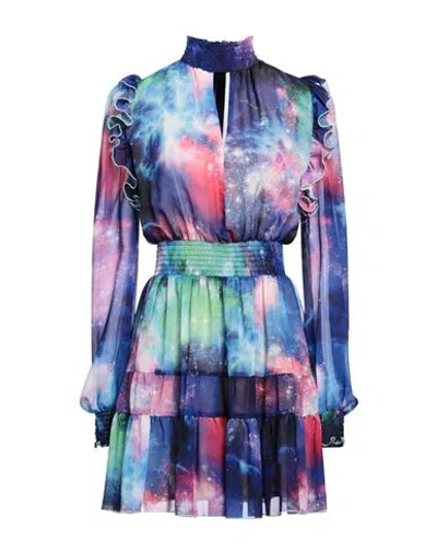 Versace Jeans Couture Woman Mini Dress Bright Blue Size 4 Polyester