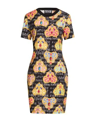 Versace Jeans Couture Woman Mini Dress Charcoal Size Xs Cotton, Elastane In Multi