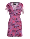 Versace Jeans Couture Woman Mini Dress Fuchsia Size 0 Polyester, Elastane In Pink