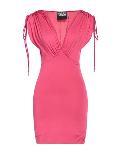 Versace Jeans Couture Woman Mini Dress Fuchsia Size 10 Acetate, Elastane In Pink
