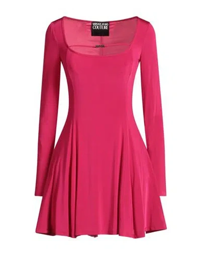 Versace Jeans Couture Woman Mini Dress Fuchsia Size 10 Viscose, Elastane In Pink