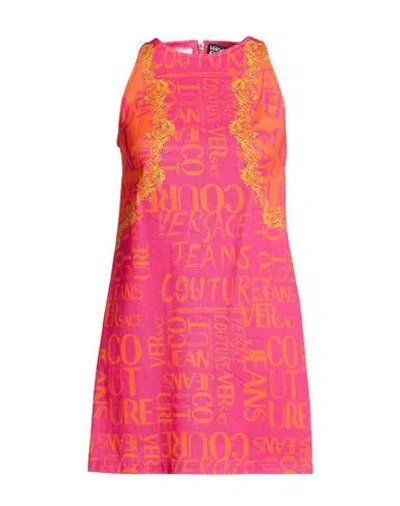 Versace Jeans Couture Woman Mini Dress Fuchsia Size 4 Cotton, Elastane In Pink