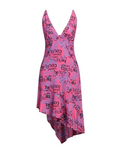 Versace Jeans Couture Woman Mini Dress Fuchsia Size 4 Polyester In Pink