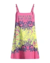 Shop Versace Jeans Couture Woman Mini Dress Fuchsia Size 6 Cotton, Elastane In Pink