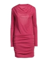 Versace Jeans Couture Woman Mini Dress Fuchsia Size 6 Polyester, Viscose, Elastane In Pink