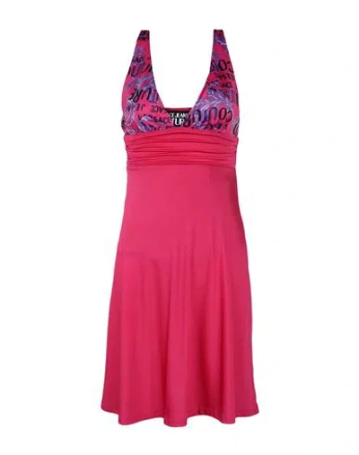 Versace Jeans Couture Woman Mini Dress Fuchsia Size 8 Polyester, Elastane, Acetate In Pink