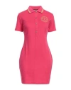 Versace Jeans Couture Woman Mini Dress Fuchsia Size L Cotton, Polyester, Elastane In Pink
