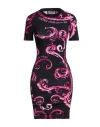Versace Jeans Couture Woman Mini Dress Fuchsia Size Xs Cotton, Elastane In Multi