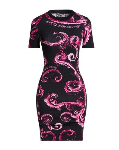 Versace Jeans Couture Woman Mini Dress Fuchsia Size Xs Cotton, Elastane In Multi