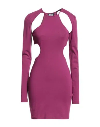 Versace Jeans Couture Woman Mini Dress Garnet Size 10 Cotton, Elastane In Pink