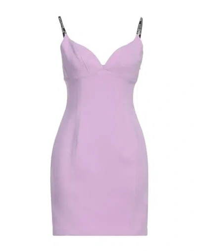 Versace Jeans Couture Woman Mini Dress Lilac Size 8 Polyester, Elastane In Purple