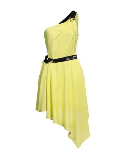Versace Jeans Couture Woman Mini Dress Lime Green Size 10 Viscose, Polyester, Elastane